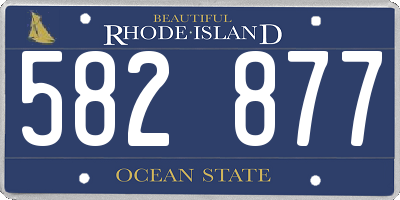RI license plate 582877