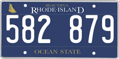 RI license plate 582879