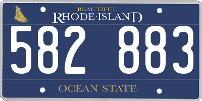RI license plate 582883