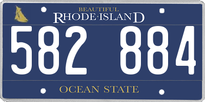 RI license plate 582884