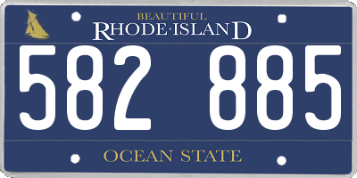 RI license plate 582885