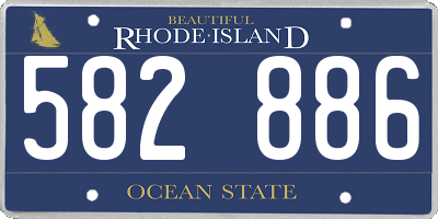 RI license plate 582886