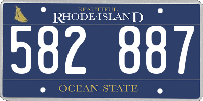 RI license plate 582887