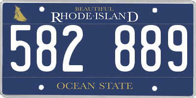 RI license plate 582889