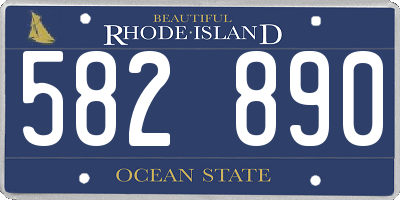 RI license plate 582890