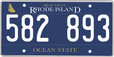RI license plate 582893