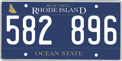 RI license plate 582896
