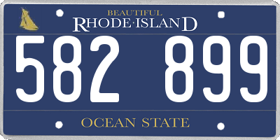 RI license plate 582899