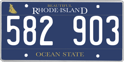 RI license plate 582903