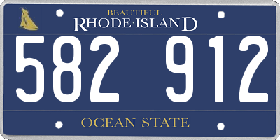 RI license plate 582912