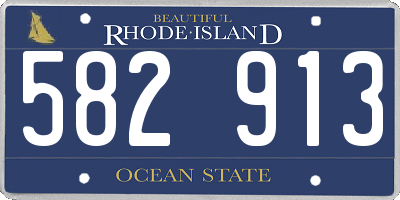 RI license plate 582913