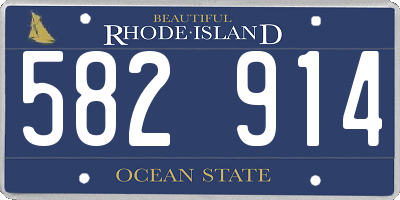 RI license plate 582914