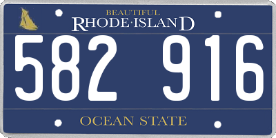 RI license plate 582916