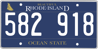 RI license plate 582918
