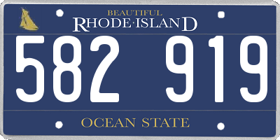 RI license plate 582919