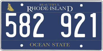 RI license plate 582921