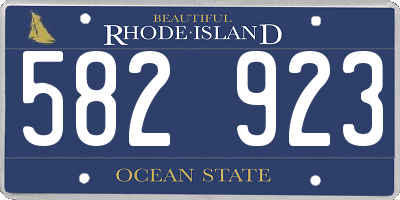 RI license plate 582923