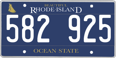 RI license plate 582925
