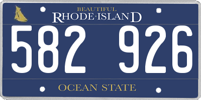 RI license plate 582926