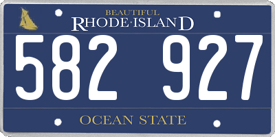 RI license plate 582927