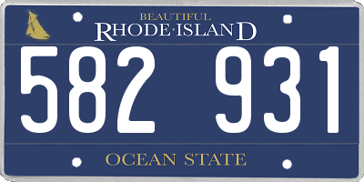 RI license plate 582931
