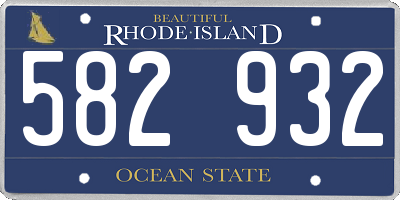 RI license plate 582932