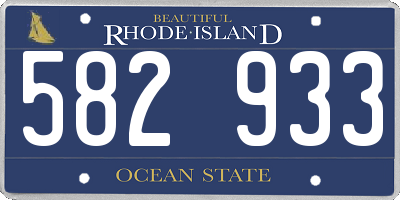 RI license plate 582933