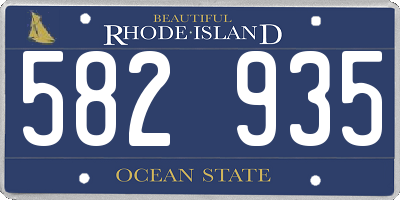RI license plate 582935