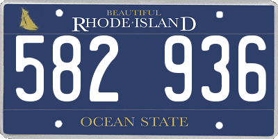 RI license plate 582936