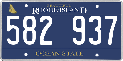 RI license plate 582937