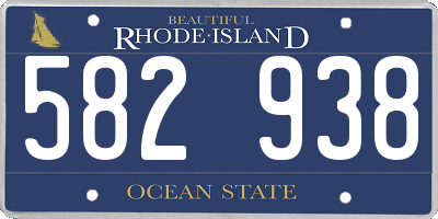 RI license plate 582938