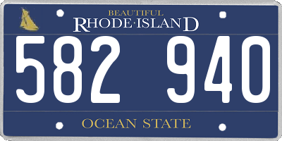 RI license plate 582940