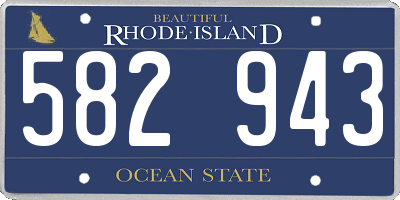 RI license plate 582943