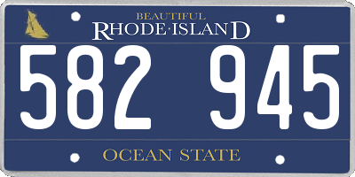 RI license plate 582945