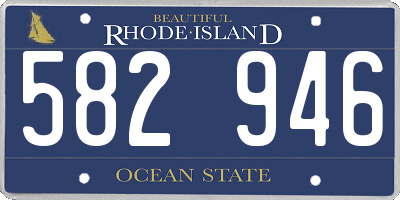 RI license plate 582946