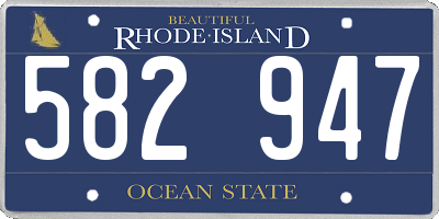 RI license plate 582947