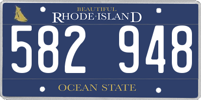 RI license plate 582948