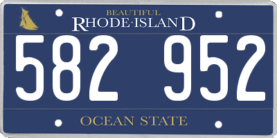 RI license plate 582952