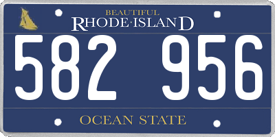 RI license plate 582956