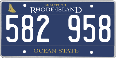 RI license plate 582958