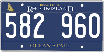 RI license plate 582960