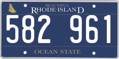 RI license plate 582961