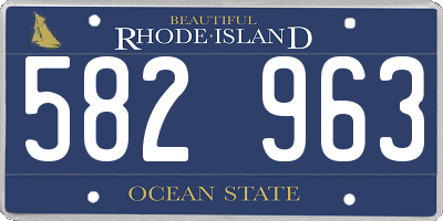 RI license plate 582963