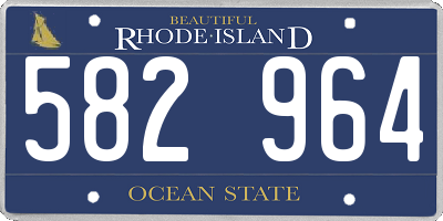 RI license plate 582964