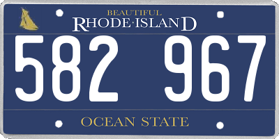 RI license plate 582967