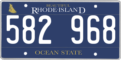 RI license plate 582968