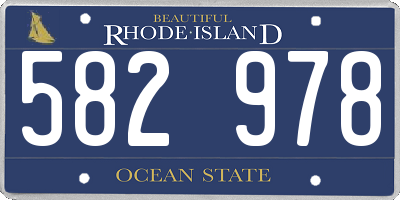 RI license plate 582978