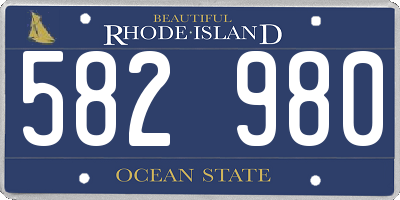 RI license plate 582980