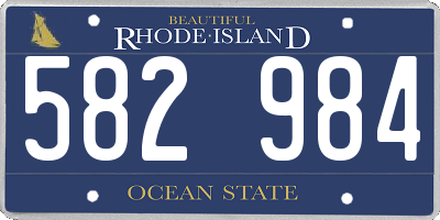 RI license plate 582984