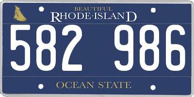 RI license plate 582986
